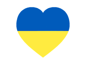 Herz in den Nationalfarben der Ukraine